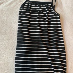 Black and white spaghetti strap dress